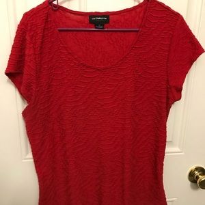 Liz Claiborne blouse red raised pattern